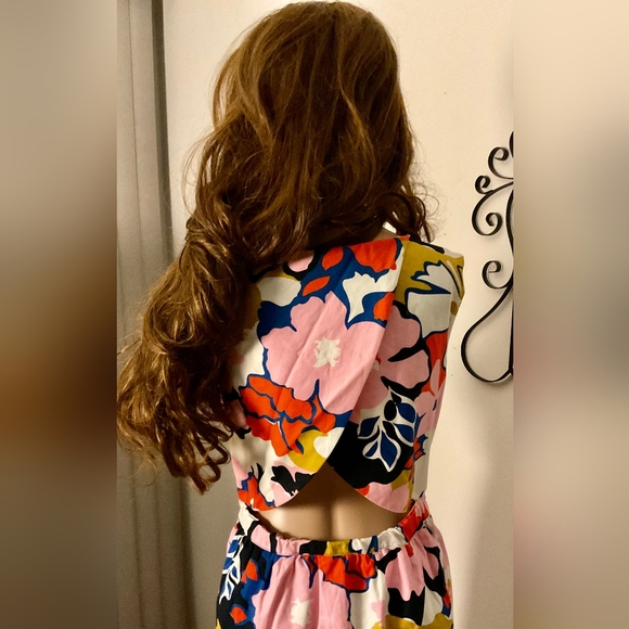 Anthropologie Whit Two Lovely Petal print Cross-Back Dress (Nwot) - Picture 5 of 8